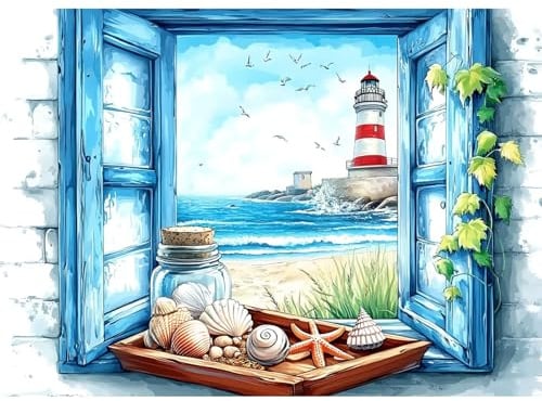 CEOVR Leuchtturm Diamond Painting Bilder Kit Erwachsene,5D Diamond-painting 30x40cm,Diamant Art Set,Landschaft