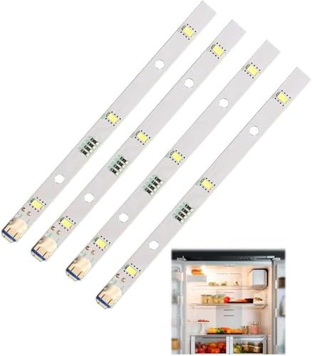 Sunshine smile LED Kühlschrank Licht für Gorenje/Rongsheng/Hisense,LED-Lichtleisten,Ersatz-Kühlschranklampe kompatibel,Kühlbeleuchtung für E349766 MDDZ-162A 1629348 DC12V 2W (Ohne Schnalle-4pcs)