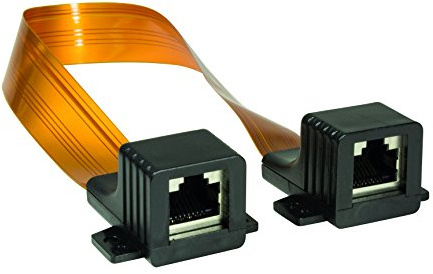 LogiLink NP0099 Ultraflache RJ45 Fenster- /Türdurchführung, 30 cm, 2X R45 Buchse schwarz