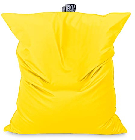 HAPPERS Riesiger Sitzsack XXL Kunstleder Indoor Gelb mit Füllung für den Innenbereich. Großes Kissen, vielseitig, kann als Ersatz für das Sofa oder auch das Bett, Big Puff
