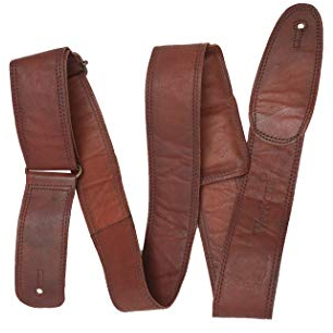 WerKens Gitarrengurt aus echtem Leder, Vintage-Stil, 5 cm, Braun gepolstert