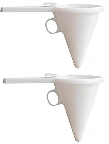 Lot de 2 entonnoirs à pistons en plastique pour confiserie avec support distributeur de pâte à pâtisserie, outil de décoration de gâteaux