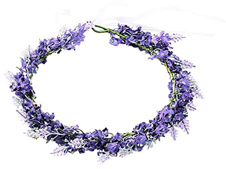 FRCOLOR Lavendelblütenhaar Floraler Kopfschmuck Stirnband Blumenkronen Für Lavendel-stirnband Blumenstirnbänder Für Die Braut Stirnbänder Künstliche Mädchen Fräulein