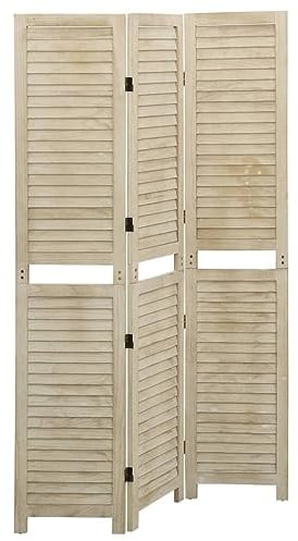 vidaXL Raumteiler 3-TLG. Trennwand Stellwand Paravent Spanische Wand Sichtschutz Umkleide Faltwand Raumtrenner 105x165cm Massivholz Paulownia