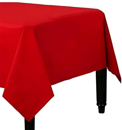 Karrma Ltd. 4 x Red Paper Table Cloth 90 x 90cm Disposable Table Cover For All Occasions Baby Shower, Wedding, Birthday, Christmas, Halloween, Easter Party Decorations