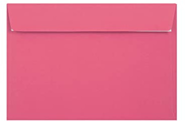 C5 Coloured Envelopes for A5 Greeting Cards Wedding Invitations & Crafts (162x229mm) Pack of 40 (Bright Pink Peel & Seal)