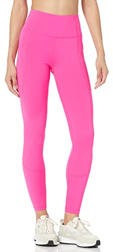 Amazon Essentials Legging de Sport Modelant à Taille Haute avec Poches (Disponible en Grandes Tailles) Femme, Rose Fluo, M