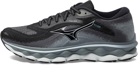 Mizuno Men's Wave Sky 7 Running Shoe, Black Glacial Ridge, 9.5 UK Wide