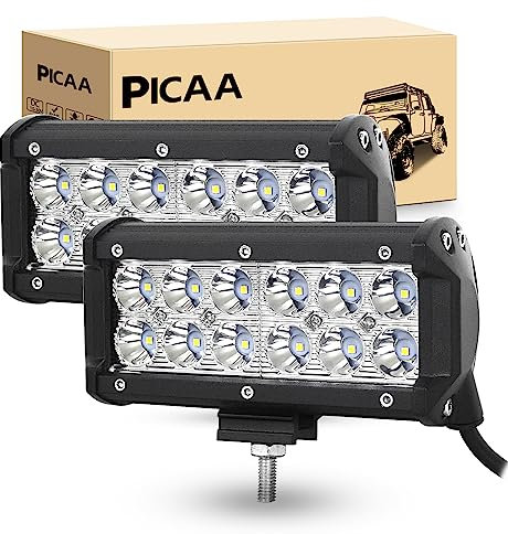 PICAA Led Arbeitsscheinwerfer 2X 6.5 Zoll 36W 16.5CM Led Lichtbalken 12V 24V 6000K Led Zusatzscheinwerfer Bar Spot LED Arbeit Licht Bar für SUV Offroad ATV UTV Traktor 4x4 Auto