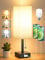 Lámpara de Mesita de Noche 3 Cambios de Color, Lámpara de Mesa con Puertos USB A+Tipo C, Interruptor de Cadena, Lámpara de Noche para Dormitorio, Salón, Estudio, Oficina(Bombilla Incluida)