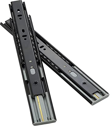 Schubladenschienen Push to Open 250mm-600mm Keine Installation Von Griffen Push-Pull Resilient Slides Touch-Sensitive Silent Steel Ball Linear Slides Load Capacity 45KG ( Color : Rebound , Size : 250m