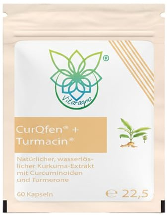 VITARAGNA liposomaler Kurkuma CurQFen Turmacin Komplex - wasserlöslicher Extrakt - Curcuminoide - angereichert mit Kurkuma-Polysacchariden - behandelt mit FenuMAT Technologie - 60 Kapseln