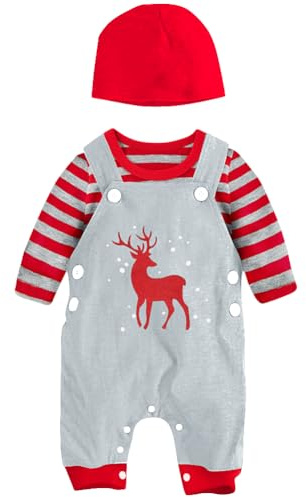 SFreeBo Weihnachten Baby Outfit Junge Babykleidung Jungen Baumwolle Gestreiftes Langarm 3PCS Neugeborene Baby Kleidung für jungen 0-3 monate