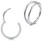 Longita 2 Stück Helix Piercing Ohr Septum Nasenring Ohrpiercing Conch Knorpel Ring Lippenpiercing Silber 16g 6mm