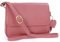 Gigi - Sac Bandoulière Femme Cuir - Sac à Main à Rabat - Sac Porté Croisé Moyen - Bandoulière Réglable - 1008 - Rose