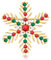 Kiiwah Weihnachten Schneeflocken Brosche, Kristall Strasssteinen Brosche Blume Anstecknadel Pins für Kleidung Party Dekoration(Rotgrün)