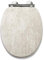 Croydex Cawdor Felxi-Fix Soft Close Toilet Seat - Quick Release Button for Easy Cleaning and Adjustable Hinges with Top and Bottom Fixings Included, Antibacterial Treated Surface (Pale Concrete)