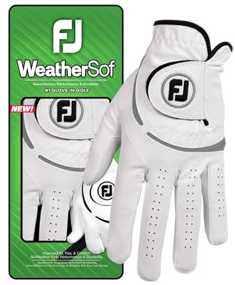 FootJoy WeatherSof Herren Golfhandschuh, Weiß/Grau