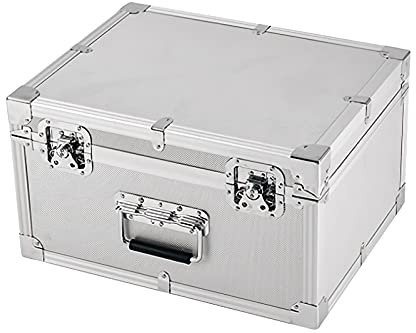 Portable Tool Box Aluminum Hard Tool Box Briefcase Portable Storage Toolbox Carrying Case PC Camera Equipment Organizer Chest with Removable Foam Tool Storage Organizer