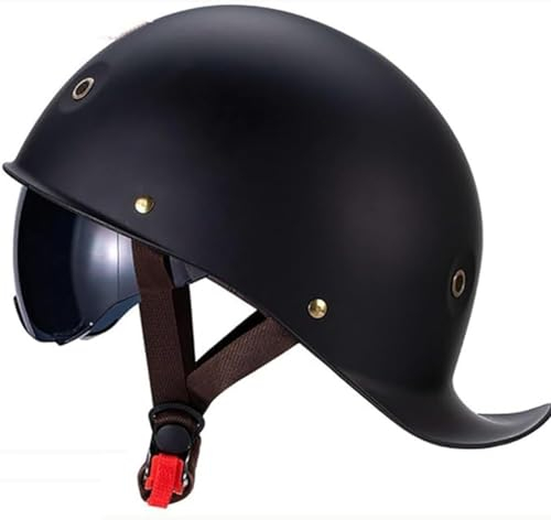 Mezzo Casco Da Motociclista Per Adulti Mezzo Stile Tedesco, Mezzo Casco Da Moto Vintage Caschi Da Scodella Casco Scooter Scooter Berretto Da Motociclista Omologato ECE E, L(58~60cm)