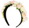 BOOMTOP Haarreif Dirndl Blumen Trachten Haarschmuck Sonnenblumen Haarband Blumen Haarkranz Stirnband Damen Mädchen Kopfband mit Gemischten Blüten für Hochzeit Karneval Mottoparty Beige