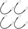 YDHfdc 4 Pezzi Corde Elastiche con Gancio Resistenti Elastici con Gancio 43cm Ganci Elastici Corda Cavi per Campeggio, Bagagli, Viaggi (Nero)