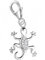 Goldene Hufeisen Charm Anhänger Eidechse 925 Silber Zirkonia Karabiner Echse