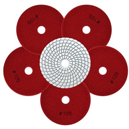 QUEFORET Diamond Polishing Pads Grit 100-6pcs Wet Sanding Discs 100mm for Granite Marble Quartz Artificial Stone