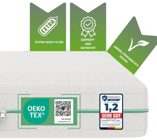 hERZtal Matratzentopper 140x200/Höhe 10 cm orthopädisch/Kaltschaum/wendbar/nach deutschem Qualitätsstandard