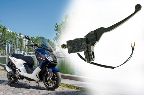 Bremspumpe Bremszylinder rechts mit Hebel + Schalter, für Scheibenbremse vorne, Lenker bis Ø 22mm, kompatibel mit Kymco ATU Rex Malaguti Baotian Roller