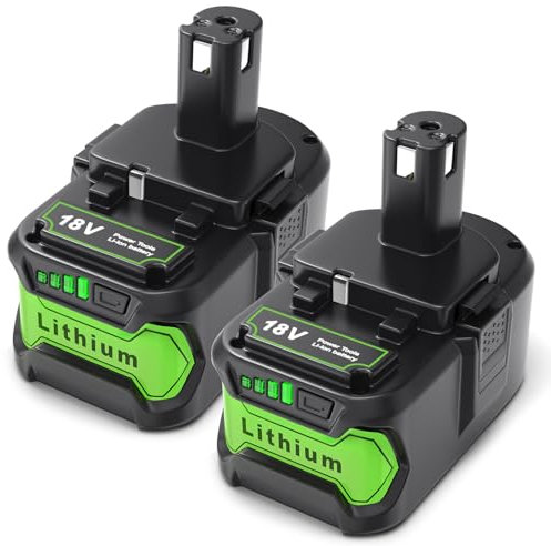 5Ah Batterie pour Ryobi One+ 18V: 2-pièces Li-ION Batterie Kompatibel P108 RB18L50 RB18L40 RB18L25 BPL-1815 BPL-1820G BPL18151 BPL1820 P104 P105 P107