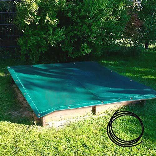 Sandkastenabdeckung Sandkasten Abdeckplane 160 x 160 cm luftdurchlässig grün