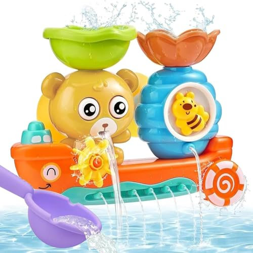 Juguetes BañEra Bebe, Juguetes de Baño para Bebé, Juguetes Bañera para Niños Niñas 1 2 3 4 Años, Juguetes bañera Piscina Playa, Juego de Ducha Regalo para Niños Pequeños