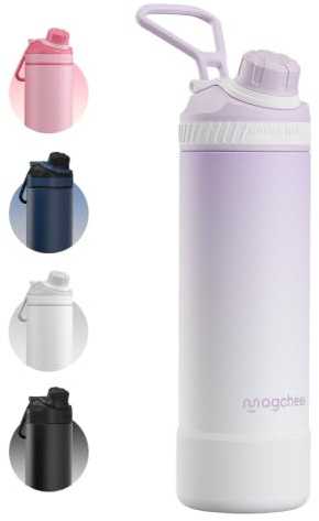 Magcheer Sport Thermosflasche 750ml Edelstahl(Lavendel) | Vakuumisolation,24h Kalt,Breite Öffnung,BPA‑frei,Auslaufsicher,Spülmaschinenfest,Trinkflasche für Sport,Gym,Outdoor