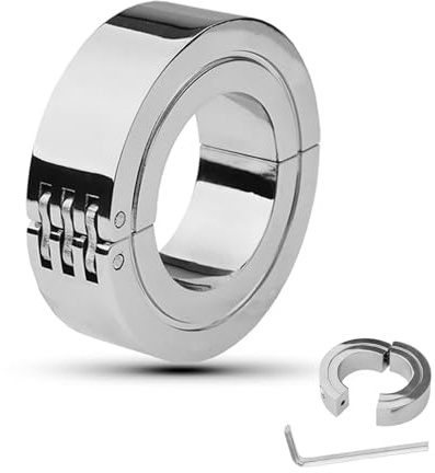 ASHLEYO Edelstahl Penisring Schwerer Hodenring Hodengewicht Erektion Verzögerte Ejakulation Cockring Ballstretcher Keuschheit Ring Penis Trainer CBT Sex Spielzeug für Männer Paare(44mm)