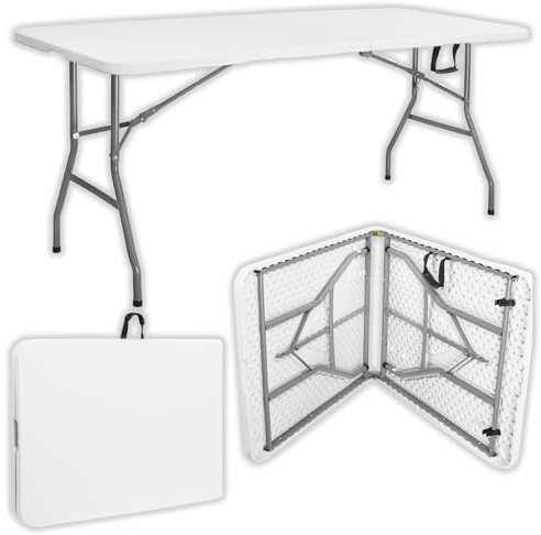 SPRINGOS Table de jardin pliante 180 x 74 cm 6 personnes pliable pour restauration et banquet en polyéthylène haute densité résistant aux intempéries