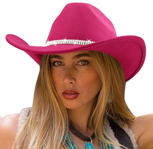 DRESHOW Chapeau Fedora à Large Bord pour Femme avec Boucle de Ceinture Rétro Panama Floppy Hat