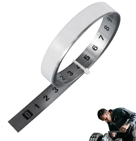 2M Self Adhesive Measuring Tape Stainless Steel, 2 Meter Stainless Steel Measuring Tape for Woodworking, Sewing, T-Track, Router Table, Mitre Saws, Bandsaw, Table Saw, and Workbench, Left to Right Ori