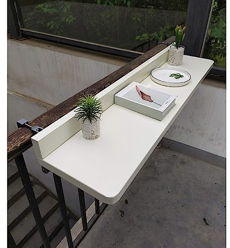 Balkontisch zum Aufhängen, klappbar, Geländer, Schreibtisch, platzsparende Lösung für den Außenbereich, für kleine Räume, perfekt für Terrassen und Balkon