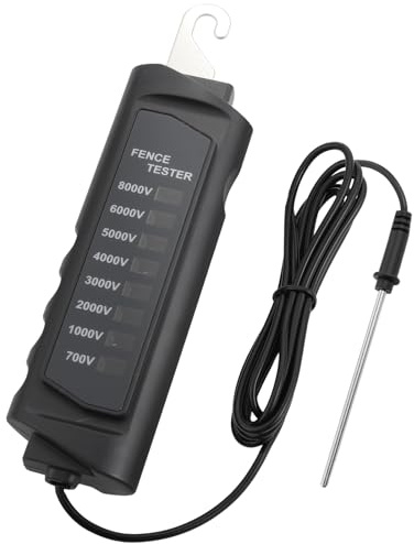 ALLmeter Weidezaun Spannungsprüfer 700–8000V mit 8 Neonanzeigen, Tragbares Weidezaun Prüfgerät zur schnellen Kontrolle von Weidezaun Messgerät für Hof & Weide