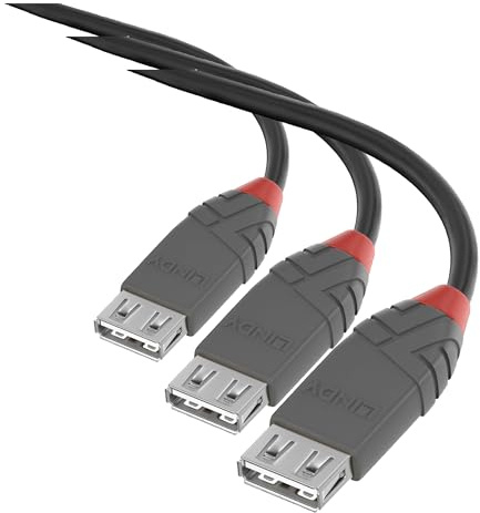 Lindy - Cavo Prolunga USB 2.0 Anthra Line 0.5 Metri, Connettore USB Tipo A Maschio a Femmina, Velocità di Trasferimento Dati Speed Fino a 480Mbps per Tastiera, Stampante, Fotocamera, Hard Disk