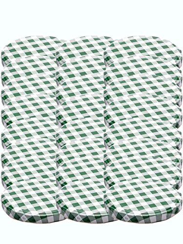 hocz 25er Set Ersatzdeckel Twist-Off-Deckel für Sturzgläser To 82 Grün Karriert Sturzglas passend für 230, 350, 435, 540, 565 ml Einmachgläser Einkochgläser