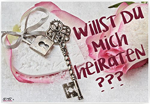 WB wohn trends Puzzle-Botschaft eckig, HEIRATSANTRAG: Willst Du Mich heiraten? - Schlüssel, 120 Teile 27x18cm inkl. Geschenk-Beutel