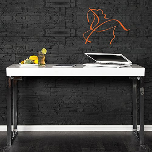 cagü Design Schreibtisch Princeton Weiß Hochglanz 120cm x 40cm