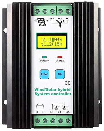 vFound 1000W PWM High-End-Typ Wind Solar Hybrid Controller 600 W Wind und 400 W Solarpanel 12 V / 24 V DC Automatische Erkennung der Systemspannung(PWM)