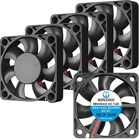 WINSINN 50mm Fan 5V Dual Ball Bearing Brushless 5010 50x10mm - High Speed (Pack of 5Pcs)