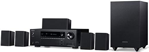 Onkyo HT-S3910(B) 5.1 Heimkinosystem mit AV Receiver und Lautsprecher (155 W/Kanal, 4K UltraHD Durchleitung, Dolby Atmos, DTS:X-Playback, Bluetooth, Hi-Res Audio, Advanced Music Optimizer), Schwarz