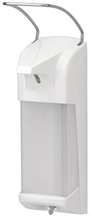 OPHARDT hygiene 4400702 ER T weiß mit Verschluss-Set Spender für Flüssigseifen und Desinfektionsmittel, 1000 ml