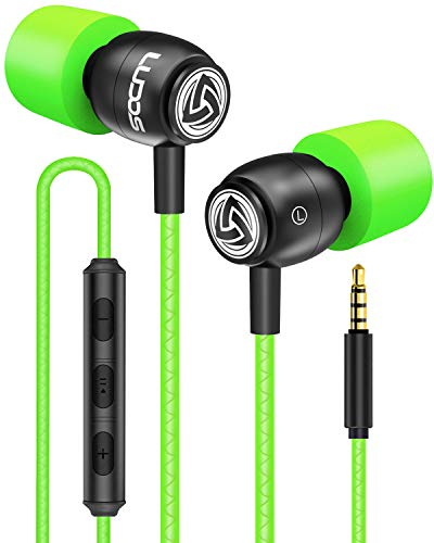 LUDOS Clamor Kopfhörer In Ear - Wired Ohrhörer mit Kabel und Mikrofon, 5 Jahre Garantie, Bass, Premium-Audioqualität, Neuartiger Memory Foam, Verstärktes Kabel, Headphones mit Lautstärkeregler