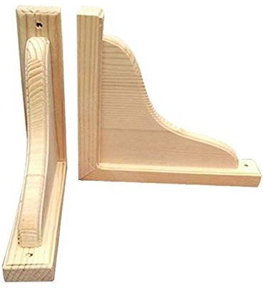 Bois Massif Support de Tablette Triangulaire,2 Pièces,Facile Support Étagère Mural D'étagère Décoratives,Angle Droit Flottante Équerre pour Étagère,avec Vis (25x25cm/9.8 * 9.8in)